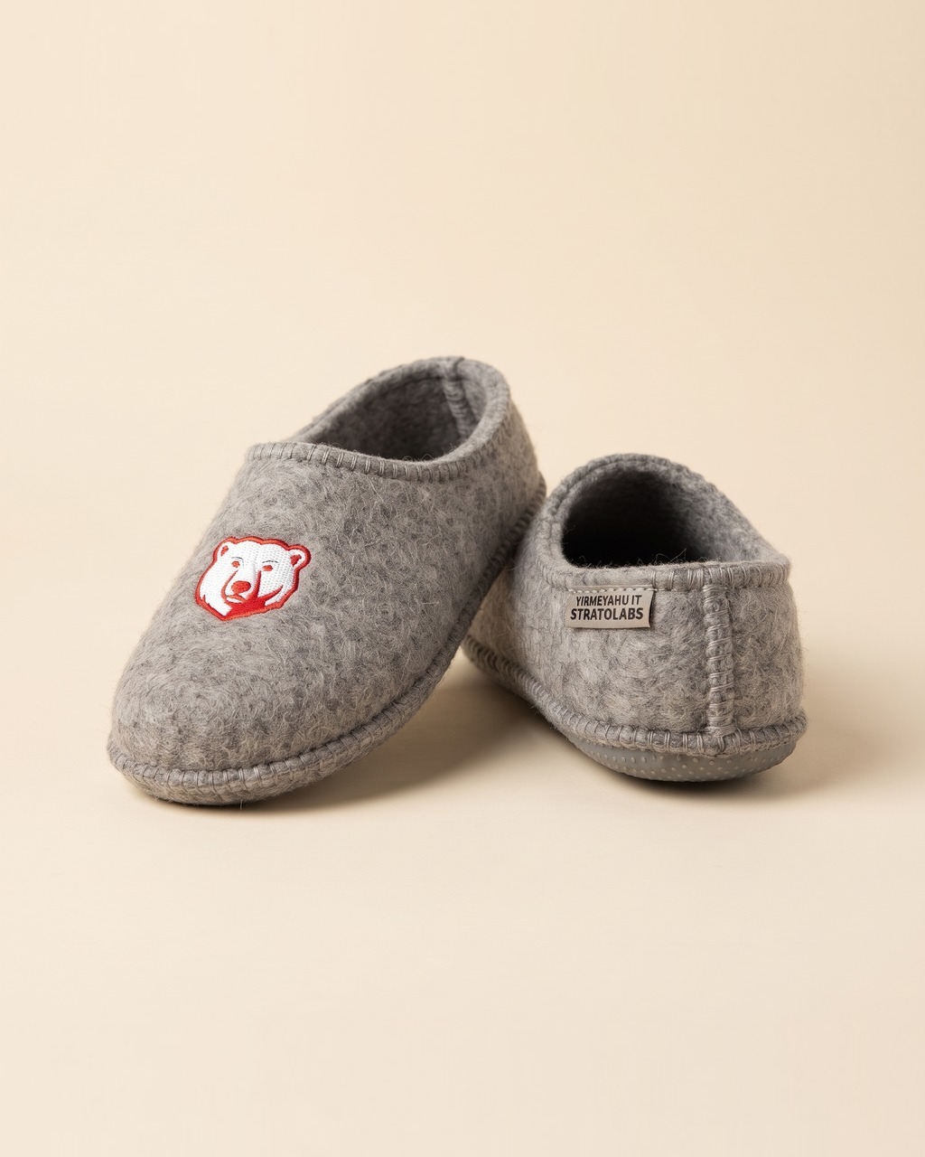 Polar Bear Felt Slippers