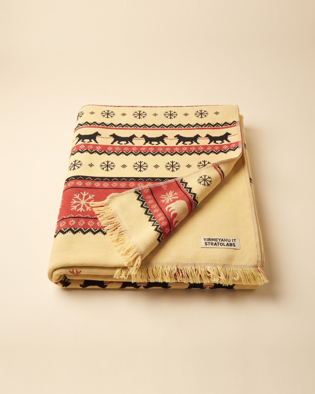 Sled Dog Frieze Throw Blanket